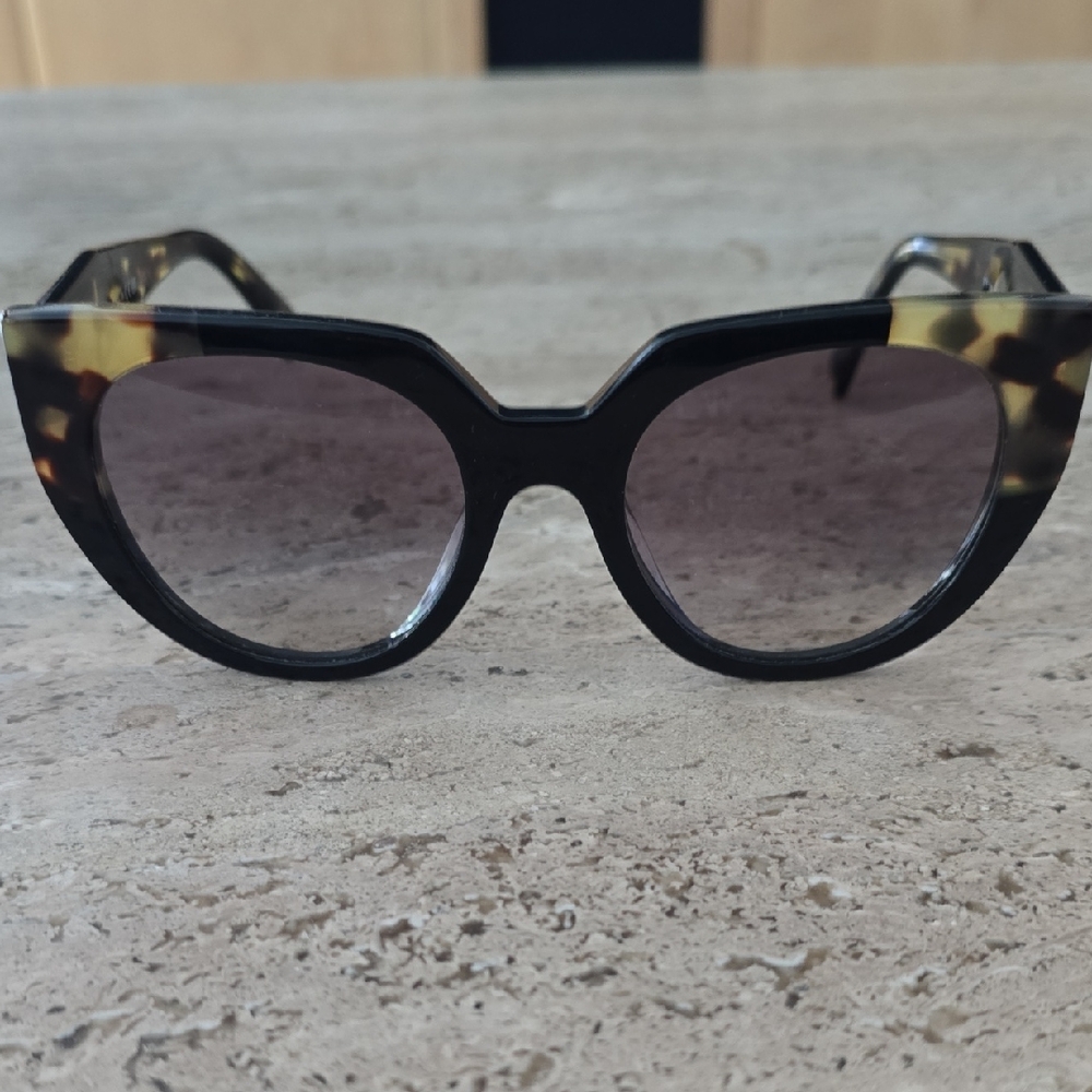Prada Black and Tortoise Cat-Eye Sunglasses
